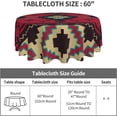 thumbnail image 5 of Round Tablecloth 60 Inch,Decorative Washable Polyester Table Cloth, Wrinkle Resistant Fabric Table Cover for Dining Room Party Outdoor Picnic (Native Southwest American Indian Aztec), 5 of 6