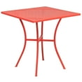 thumbnail image 4 of Flash Furniture Commercial Grade 28" Square Coral Indoor-Outdoor Steel Patio Table Set with 4 Round Back Chairs, 4 of 5