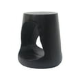 thumbnail image 3 of Christopher Knight Home 16.7" Natural Wood Grain Round Hollow MGO Outdoor Side Table with Wide Base, Black, 3 of 9