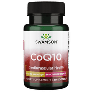 Swanson Dietary Supplements Maximum Potency Coq10 400 mg Softgel 30ct