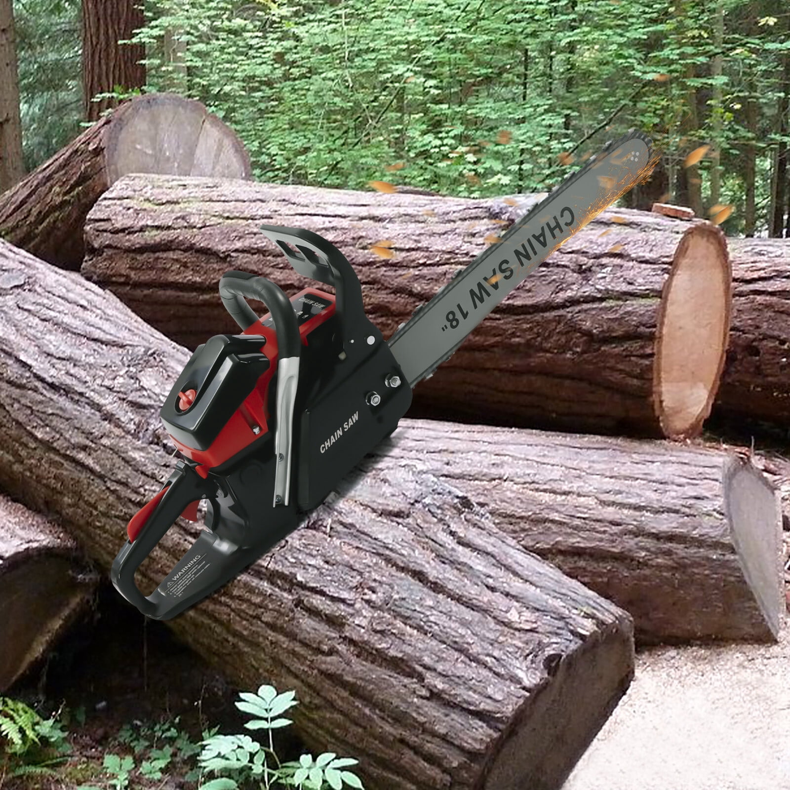 18 Inch Gas Chainsaw, 58cc Gasoline Chainsaw Gasoline Powered Chain Saw Engine Cycle Gasoline Chain Saw Power Head Red