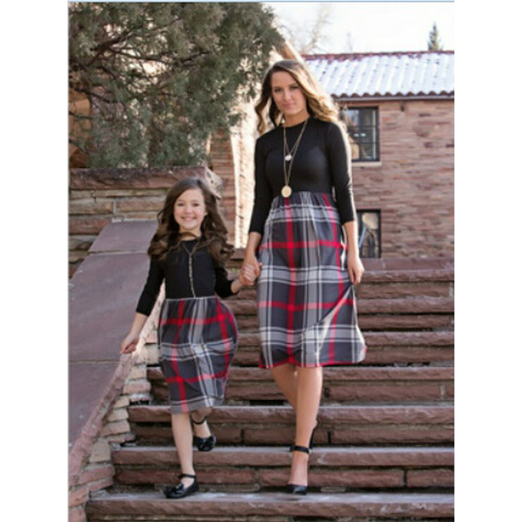 Mom and daughter matching plaid shirts hotsell