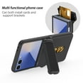 thumbnail image 3 of ELEHOLD Shockproof Flip Case for Samsung Galaxy Z Flip 7 2025 with Card Holder, Anti-Scratch Hands-Free Use Spring Hinge Kickstand Foldable Stand Rugged Case ,Black, 3 of 7