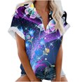 thumbnail image 1 of Blusa con estampado floral de manga corta con cuello en V para mujer OAVQHLG3B Store  lin121212, 1 of 4