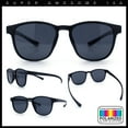 thumbnail image 3 of Mens Antiglare Polarized Round Horn Rim Keyhole Woodgrain Plastic Sunglasses Grey Wood - Black, 3 of 8
