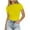 Yellow-01, variant on Mittory Women Crew Neck Ribbed Fitted Tight Tshirt Short Sleeve Shirt Basic Knit Top