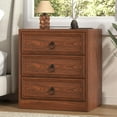 thumbnail image 4 of Winkalon 3 Drawers Farmhouse Nightstand Set of 2 with Charging Station, Rustic Bedside Tbale with Drawers for Bedroom, Vintage End Table for Bedroom Living Room,Cherry, 4 of 9