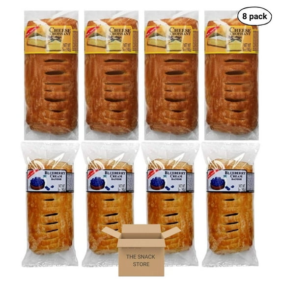 The Snack Store Variety Pack | Bon Appetit Cheese Croissant and Blueberry Cream Danish (8 Packs!)