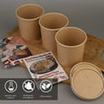 thumbnail image 7 of [25 Sets - 8 oz] Kraft Paper Food Soup Containers with Vented Lids, Microwavable Disposable Food Soup Bowls, Ice Cream Cups, Great for Restaurants - Extra 30 Hand Made Self-adhesive Labels, 7 of 7