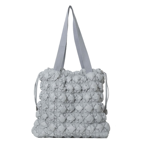 Bolso Plisado Con Forma Nube para Mujer Bolso Mano Con Cordón Bolso (gris)