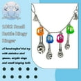 thumbnail image 2 of 1082 Small Rattle Ringy Ringer - Handcrafted bird cage toy with stainless steel spoons and acrylic rings, 2 of 5