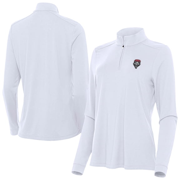 Women's Antigua White New Mexico Lobos Intent Quarter-Zip Top