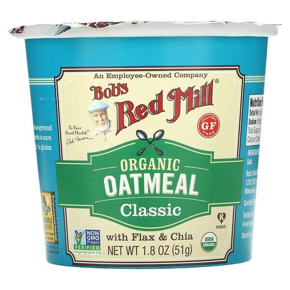 Bob's Red Mill, Organic Oatmeal Cup, Classic, 1.8 oz Pack of 2