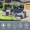 thumbnail image 5 of SHGJ&SOFT 7 Piece Patio Furniture Set, Wicker Outdoor Sectional Sofa with Washable Cushion Covers and Tempered Glass Table, Rattan Conversation Set for Poolside, Lawn, Balcony, 5 of 12