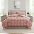 thumbnail image 4 of LammaLoe King Size Comforter Sets, 7 Piece Seersucker Bed in a Bag, Bedding Comforter Set with Sheets, Modern Bed Set, Bali Blush, 4 of 5