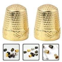 STRANDCHIC 10Pcs Portable Copper Thimble Finger Protector with Anti Slip Pattern for Sewing