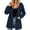 Navy, variant on Women's Zip Up Hooded Windbreaker Jacket Drawstring Waist Mid Length Casual Trench Coat with Pockets Fall Winter Outerwear for Outdoor Wine
