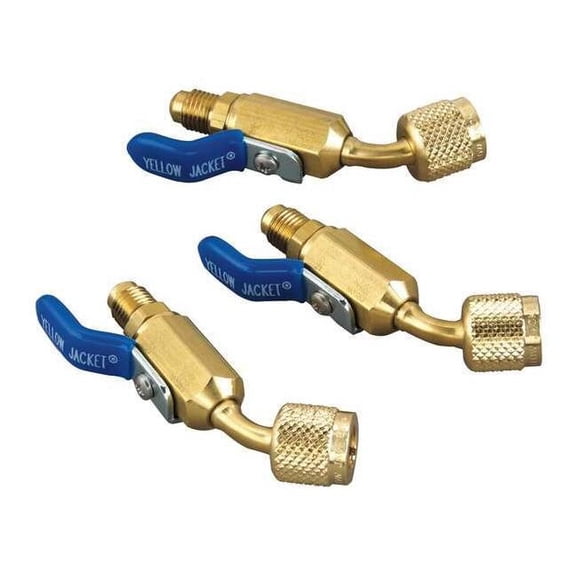 Yellow Jacket Ball Valve,45 Deg,9 in L,Brass,800 psi 93842