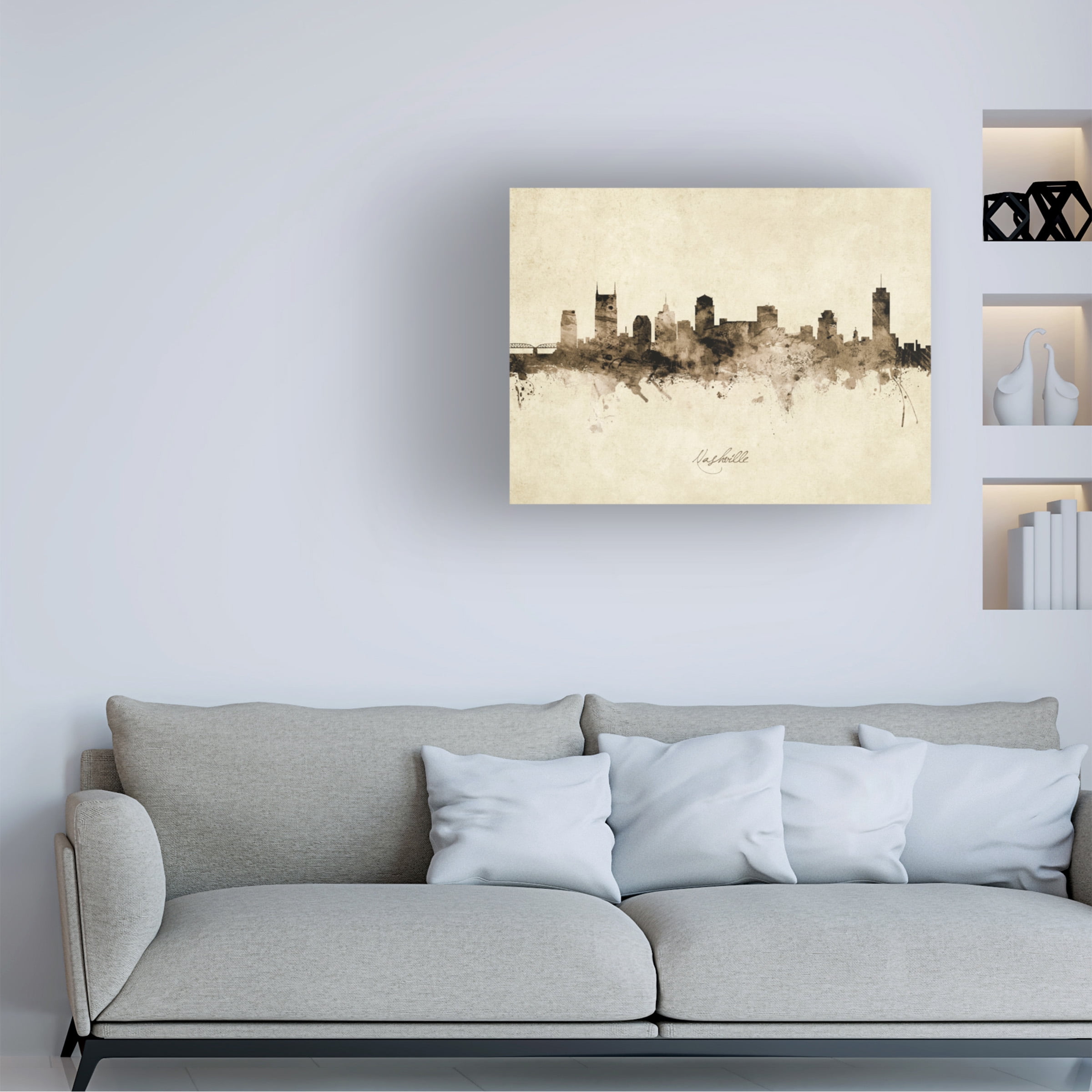 Michael Tompsett 'Nashville Tennessee Skyline Vintage' Canvas Art