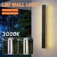 thumbnail image 4 of Outdoor Modern Wall Light LED Wall Sconce Fixture Rectangular Black Wall lamp Elegant Frosted IP65 Anti Rust for Proch Background Wall,1 Pack, 4 of 11