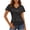 Black, variant on Womens Tops Sparkly V-Neck Glitter Tops with Side Ruched Detail for Party/Date Night