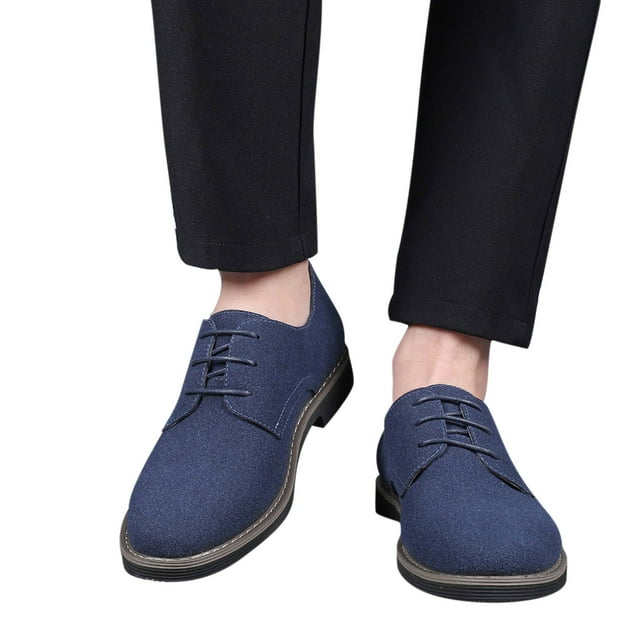 Handshe Men's Suede Casual Shoes – Soft Slip-On with Suede Design & Textured Finish for Everyday Wear,Plus Size