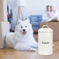thumbnail image 3 of AuldHome Design Enamelware Dog Treat Jar, White Rustic Treats Container, 3 of 10