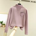 thumbnail image 2 of MeetoTime Hauts à Col Montant pour Femmes Automne Confortables Couleur Unie Manches Longues, 2 of 6