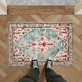 thumbnail image 5 of Wonnitar 2'X3' Small Boho Tribal Rugs for Entryway,Soft Kitchen Rugs Non Slip Washable Rugs,2X3ft Modern Foldable Door Mat Indoor Entrance Low-Pile Throw Rug for Bedroom Bathroom,Aqua, 5 of 8