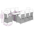 thumbnail image 2 of vidaXL 9 Piece Patio Dining Set with Cushions Beige Poly Rattan, 2 of 6
