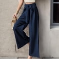 thumbnail image 2 of Womens Wide Leg Palazzo Pants High Waisted Adjustable Tie Knot Belted Flowy Trousers Casual Loose Fit Suit Pants with Pockets, 2 of 6
