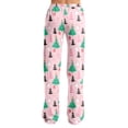 thumbnail image 3 of Satingcolo Christmas Pajama Pants for Women Elastic Waist Wide Leg Lounge Bottoms Christmas Pajamas Christmas Pants For Women, 3 of 5