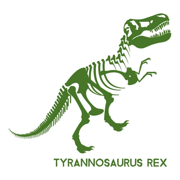 Tyrannosaurus Dinosaur Skeleton Wall Art DesignWall Decal Decoration Tyrannosaurus Rex Abstract Animal Cartoon Animals Decorating Ideas for Child's Bedroom Size: 10 In(W) x 9 In(H)