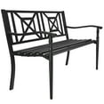 thumbnail image 4 of Gymax Park Yard Garden Bench Porch Chair Patio Outdoor Furniture w/ Steel Frame, 4 of 7