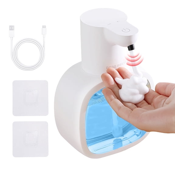 DODO MEKIA Automatic Soap Dispenser, 17oz/500ml Touchless Rechargeable with 4-Level Adjustable & IPX5 Waterproof - Level Display for Wall/Tabletop Use in Bathroom, Kitchen