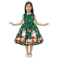thumbnail image 2 of Girls' Clothing Clearance Christmas Girl Dress Sleeveless with Santa Claus Print Bowknot Kids Wedding Guess Dress Pageant Gown Save Big, 2 of 9