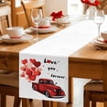 thumbnail image 5 of Red Valentine's Day Table Runner 48 Inches Long Farmhouse Dress Scarves, Love Heart Truck Romantic Valentines Dining Tablerunner for Coffee Table/Kitchen Island/Party Décor, 13" x 48", 5 of 8