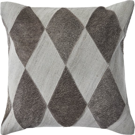 Ox Bay Geometric Faux Leather Hide Throw Pillow, Silver / Brown, 20 in. x 20 in., Count per Pack 1