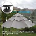 thumbnail image 4 of Above Height 2 Series 11 Feet Smart Umbrella with Remote, Wind Sensor, Solar, LED Light, Pewter Color, 4 of 8