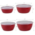 Classic Plastic Prep Bowls With Lids Set Of 4 - Microwave And Dishwasher Safe, Nesting Sizes (Red)