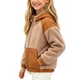 thumbnail image 4 of Bixock Toddler Girls Fleece Jackets Girls Winter Coats Kids Fleece Coat Outerwear Color Long Sleeve Hooded Zip Front Thermal Fall Winter Jacket for Kids 1-10Years, 4 of 6