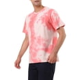 thumbnail image 4 of Camisetas de hombre INSPIRE CHIC para el Día del Padre, de manga corta, verano, camiseta de teñido anudado, camisetas impresas de hip hop, M, rosa y blanco, 4 of 6