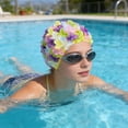 thumbnail image 4 of Klonfd Elegant Floral Print Swim Cap For Comfortable Waterwear And Pool, 4 of 6