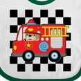 thumbnail image 4 of Inktastic Fire Truck Firefighter Retro Checkered Boys Baby Bib, 4 of 4