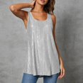 thumbnail image 4 of POROPL Women's Tank Tops Sequin Loose Fit Sleeveless Scoop Neck Shirt Party Casual Wear Size S-5XL, 4 of 9