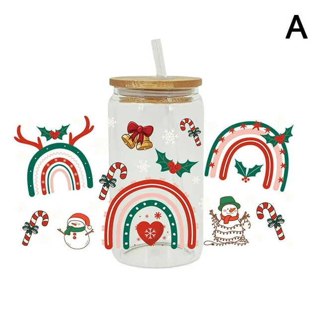 X2 Christmas Drinks -UV DTF Cup - Wrap Transfer Waterproof Cup Sticker ж A9E3