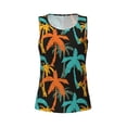thumbnail image 4 of Xecao Palm Trees print women's scoop neck, loose-fit workout tank tops for the gym., 4 of 9