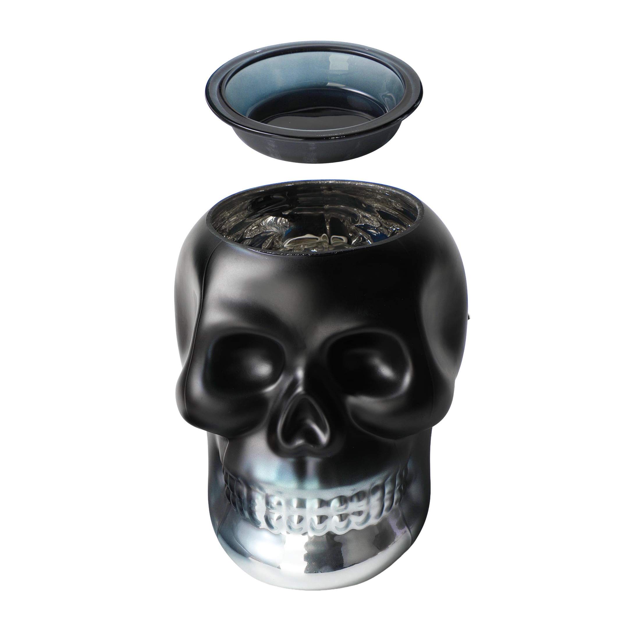 Better Homes & Gardens Halloween Ceramic Electric Plug-in Wax Melt Warmer with Farm Apple Pumpkin Wax Melts, Ombre Skull