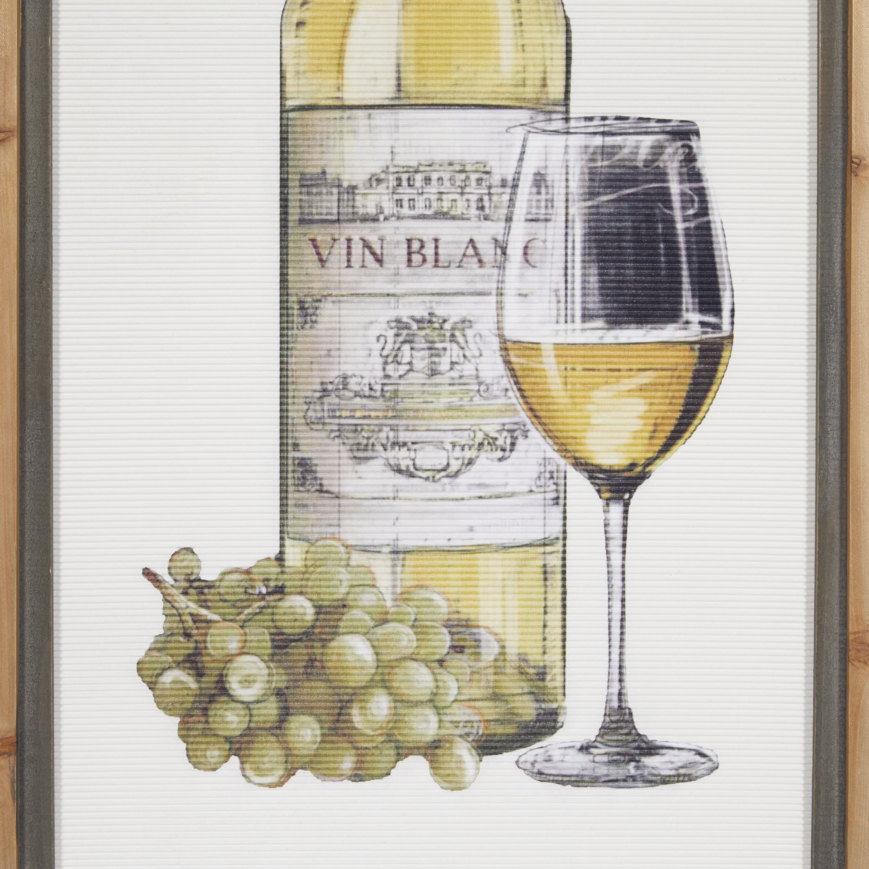 DecMode Indoor Brown Wood Farmhouse Wine Framed Wall Art, Set of 2