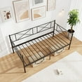 thumbnail image 2 of Gymax Twin Size Metal Daybed Modern Platform Bed w/ Heavy-duty Metal Slat Support Black, 2 of 10